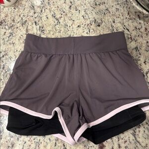 Fabletics Sz Small Purple Shorts Gym Layered Workout Bottoms Sports Practice